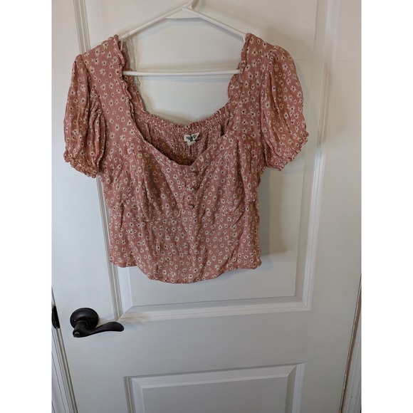 Wallflower Other - Wallflower Womens Pink Floral Two Piece Set‎ Top and Shorts Size L Boho Summer
